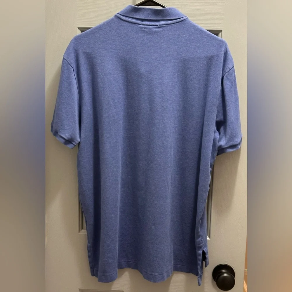 Polo Ralph Lauren Men's XL Blue Pima Soft Cotton Polo SS Multicolor Logo